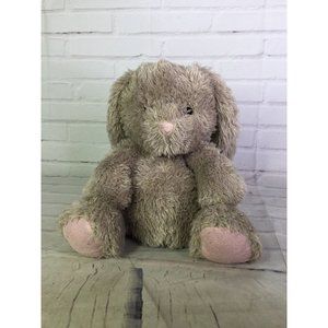 Jellycat Pudge Bunny Rabbit Sitting Gray Pink Nose Feet Plush Stuffed Animal Toy